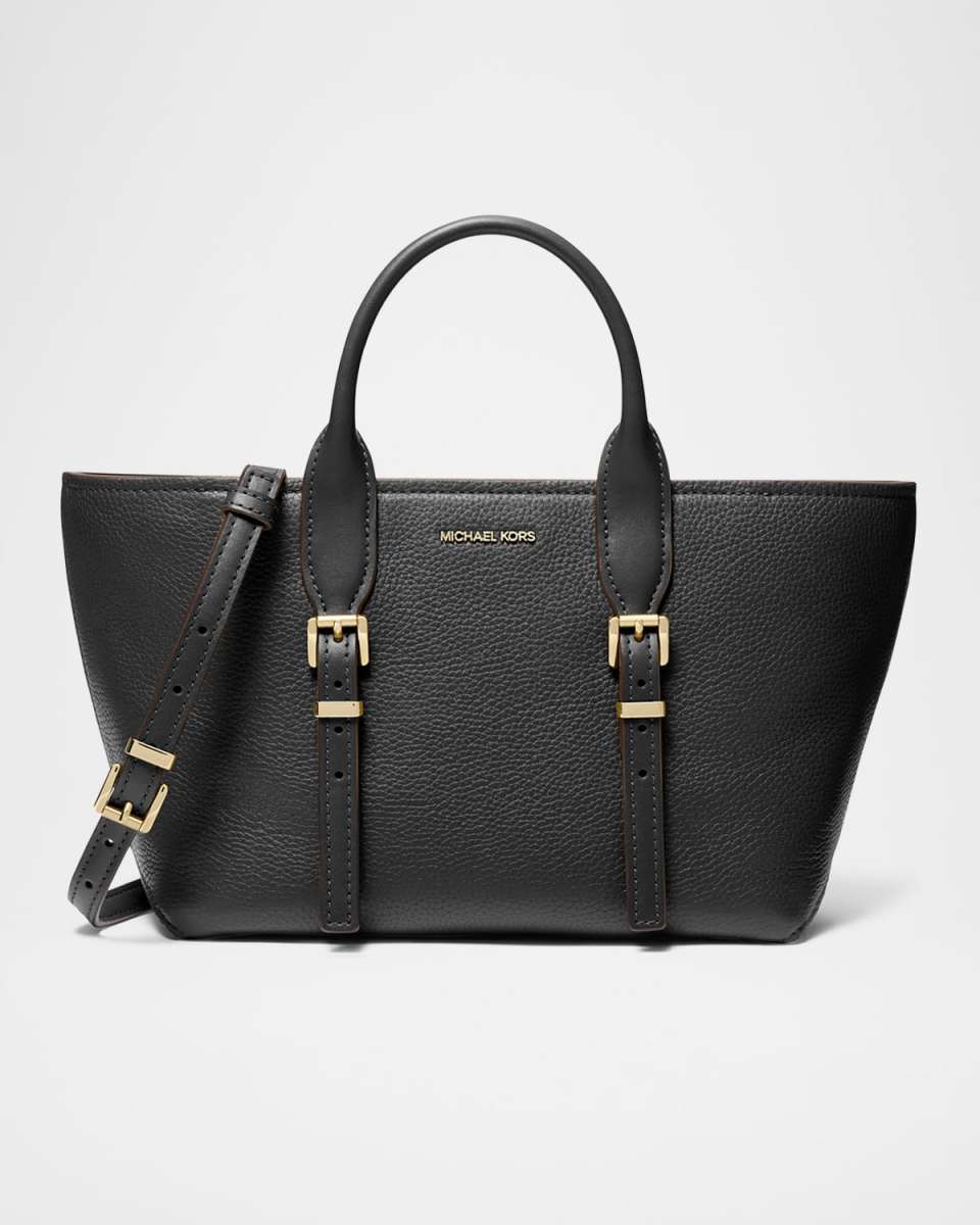 Moore Small Buckle Leather Satchel Bag